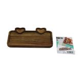 Akasya Dikdörtgen 3 Bölmeli=2İn1 Bölme+1 Ahşap Servis Sunum Tepsi - Tahtasi 25 X 14 X 1.4Cm (5047)
