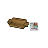 Akasya Dikdörtgen 3 Bölmeli=2in1 Kalp Kulp - Bölme + 1 Ahşap Bambu Servis Sunum Tepsi - Tahtası 25 x 14 x 1.4cm (5067)