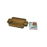 AKASYA DİKDÖRTGEN 3 BÖLMELİ=2İN1 KALP KULP - BÖLME + 1 AHŞAP BAMBU SERVİS SUNUM TEPSİ - TAHTASI 25 X 14 X 1.4CM (5264)