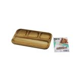 Akasya Dikdörtgen 4 Bölmeli=3+1 Ahşap Servis Sunum Tepsi - Tahtası 25 x 14 x 1.4cm (5067)