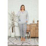 Akasya Kadın Uzun Kollu Cepli Yazlık Büyük Beden Pijama Takım 1745