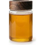 Akasya Kapaklı Cam Kahvaltılık Sosluk 240 ml - Zeytin ve Reçel Kavanozu - Ahşap