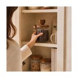 Akasya Kapaklı Cam Kavanoz 460 ml Kaşıklı | Hava Geçirmez Baharatlık Çay Kahve Şeker Saklama Kabı - 0 Siyah - Option-1