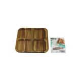 Akasya Kare 4 Bölmeli Ahşap Servis Sunum Tepsi - Tahtası 20 X 1.4Cm (5433)