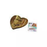 Akasya Model 2 Bölmeli=1+1 Ahşap Bambu Servis Sunum Tepsi - Tahtasi 20.5 X 19.5 X 1.4Cm (5047)