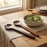 Akasya Naturel Ahşap 2’li Salata Kaşığı Seti | Dayanıklı ve Ergonomik Servis Kaşıkları |