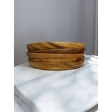 Akasya Servis Tabağı & Ahşap Tepsi & Ahşap Supla (25CM)