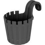 Akasya Tekli Kolay Askı 1,5 Litre Antrasit Gri Askılı Balkon Küpeşte Saksısı Plastik Çit Saksı 15CM