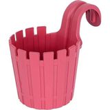 Akasya Tekli Kolay Askı 1,5 Litre Pembe Askılı Balkon Küpeşte Saksısı Plastik Çit Saksı 15CM