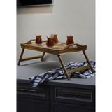 Akasya Tepsi - Açılır Kapanır Ayaklı Tepsi - 50X30 cm - Kahverengi