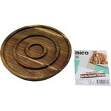 Akasya Yuvarlak 2 Bölmeli=1+1 Ahşap Servis Sunum Tepsi - Tahtası 20 x 1.4cm