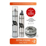 Akat Gardi Komple Saç Şekillendirme Paketi Extra Strong No:2(Gri) Saç Spreyi/Saç Köpüğü/Saç Şekillendirici Wax