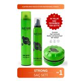 Akat Gardi Komple Saç Şekillendirme Paketi Strong No:1(Yeşil) Saç Spreyi/Saç Köpüğü/Saç Şekillendirici Wax