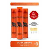 Akat Gardi Saç Spreyi Ultra Strong Turuncu 400Ml.3'Lü Özel Set