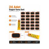 akatsuki 24 Adet Bisiklet Lastik Soğuk Yama Seti 50 x 30 mm – Yapıştırıcılı Tamir Kiti