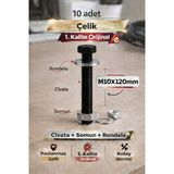 akatsuki Paslanmaz Çelik civata + Somun + Rondela Seti (M10x120mm) – 10 Adet