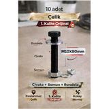 Akatsuki Paslanmaz Çelik Civata + Somun + Rondela Seti (M10x80mm) _ 10 Adet