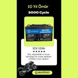 Akawatt 12v 12ah Lithium Lifepo4 Lityum Motosiklet Aküsü