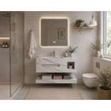 Akay Dizayn Porselen Banyo Lavabosu - Beyazgri K03 - Gri - Beyaz - 90cm