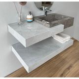 Akay Dizayn Porselen Banyo Lavabosu -Beyazgri L09 - 100 cm