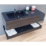 Akay Dizayn Porselen Banyo Lavabosu - Siyah L01 - 80 cm