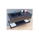 Akay Dizayn PORSELEN BANYO LAVABOSU - SİYAH L01 - 80CM