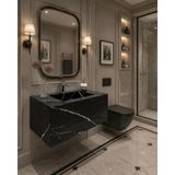 Akay Dizayn Porselen Banyo Lavabosu - Siyah L08 - 100 cm