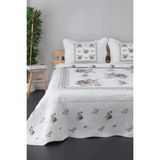 Akaydınlar Tekstil Örtüm Flower Lila Kapitone Çift Kişilik Yatak Örtü - Renkli - 250 x 260 cm