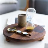 Akayev Ahşap 20 Cm Ayaklı Sunum Tabağı - Pasta Tabağı