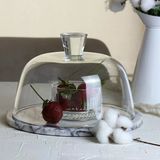 Akayev Mermer 25 Cm Leylak Cam Fanus