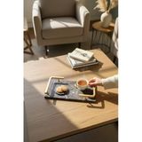 Akayev Mermer Antrasit Mat Altın L Dizayn 30X20 Cm Tepsi