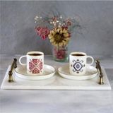 Akayev Mermer Beyaz Altın 30X20 Cm Tepsi, Mermer Nişan Söz Tepsi, Peynir Tabağı, Kahve Köşesi Sunumluk