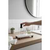 Akayev Traverten 23x12 Cm Ahşap Boncuk Ayaklı Yağdanlık ve Sıvı Sabunluk Standı
