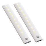 Akay&Tina Kabin Altı Işıkları Kablosuz, 2 Renk Sıcaklığı 18 LED Hareket Sensörü Işığı İç Mekan USB-C Şarj Edilebilir Pille Çalışan Manyetik Ultra İnce Sayaç Işıkları Dolap, Merdiven, Koridor, 2 Paket