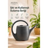 AKBA HOME 1.5 Litre Sulama İbriği Uzun İnce Uçlu Plastik Çiçek Bitki Sulama Kabı Antrasit