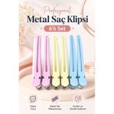 AKBA HOME 6’lı Metal Saç Klipsi Profesyonel Kuaför Tokası Güçlü Tutuşlu Saç Ayırma Klipsi