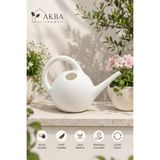 AKBA HOME Bahçe Sulama İbriği Yuvarlak Çiçek Sulama Kabı Beyaz 2,5 Litre