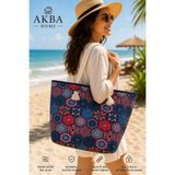 AKBA HOME Büyük Boy Plaj Çantası Halat Saplı Piknik ve Tatil Çantası 55x36x15 cm