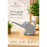 AKBA HOME Çiçek Sulama Kovası Gri 2.5 Litre Plastik Bahçe ve Saksı Sulama Kabı Fil Tasarımlı Sulama Kabı İbrik