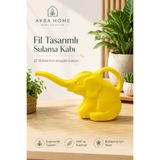 AKBA HOME Çiçek Sulama Kovası Sarı 2.5 Litre Plastik Bahçe ve Saksı Sulama Kabı Fil Tasarımlı Sulama Kabı İbrik