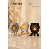 AKBA HOME Seramik Buhurdanlık Mumluk Aromaterapi Uçucu Yağ ve Wax Eritici Dekoratif 9x12 cm 1 adet