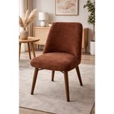 Akbal Home Sandalye Kılıf 6Adet Standart Retro Kare İtalyan Nubuk Kumaş Yüksek Kalitel Likrl Lastikl Kahverengi