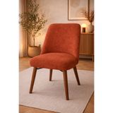 Akbal Home Sandalye Kılıfı 6Adet Standart Retro Kare İtalyan Nubuk Kumaş Yüksek Kalitel Likral Lastikli Kiremit