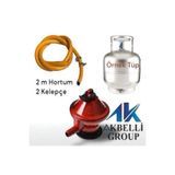 AKBELLĠ GROUP Murat Ev Tipi LPG Tüp Regülatörü, Alçak Basınç 0,3-7,5 Bar, Çıkış 29 mbar, Kırmızı, 2m Hortum ve 2 Kelepçe Dahil