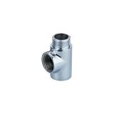 AKBELLİ GROUP 3/4 Ara Delikli T Uzatma Musluk Bağlantı Ucu, Krom, 4 cm, Beyaz