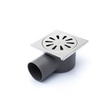 AKBELLİ GROUP Krom Yer Süzgeci, 50mm Yandan Çıkışlı, Beyaz, Koku Giderici