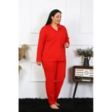 Akbeniz 202401 Kırmızı Kadın Cepli Pijama Altı