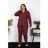 Akbeniz 202401 Mürdüm Kadın Cepli Pijama Altı