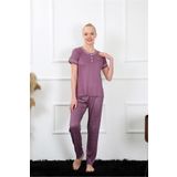 Akbeniz 20388 Mürdüm Kısa Kol Kadın Pijama Takım