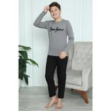 Akbeniz 20416 Gri Erkek Çocuk Penye Pijama Takım
